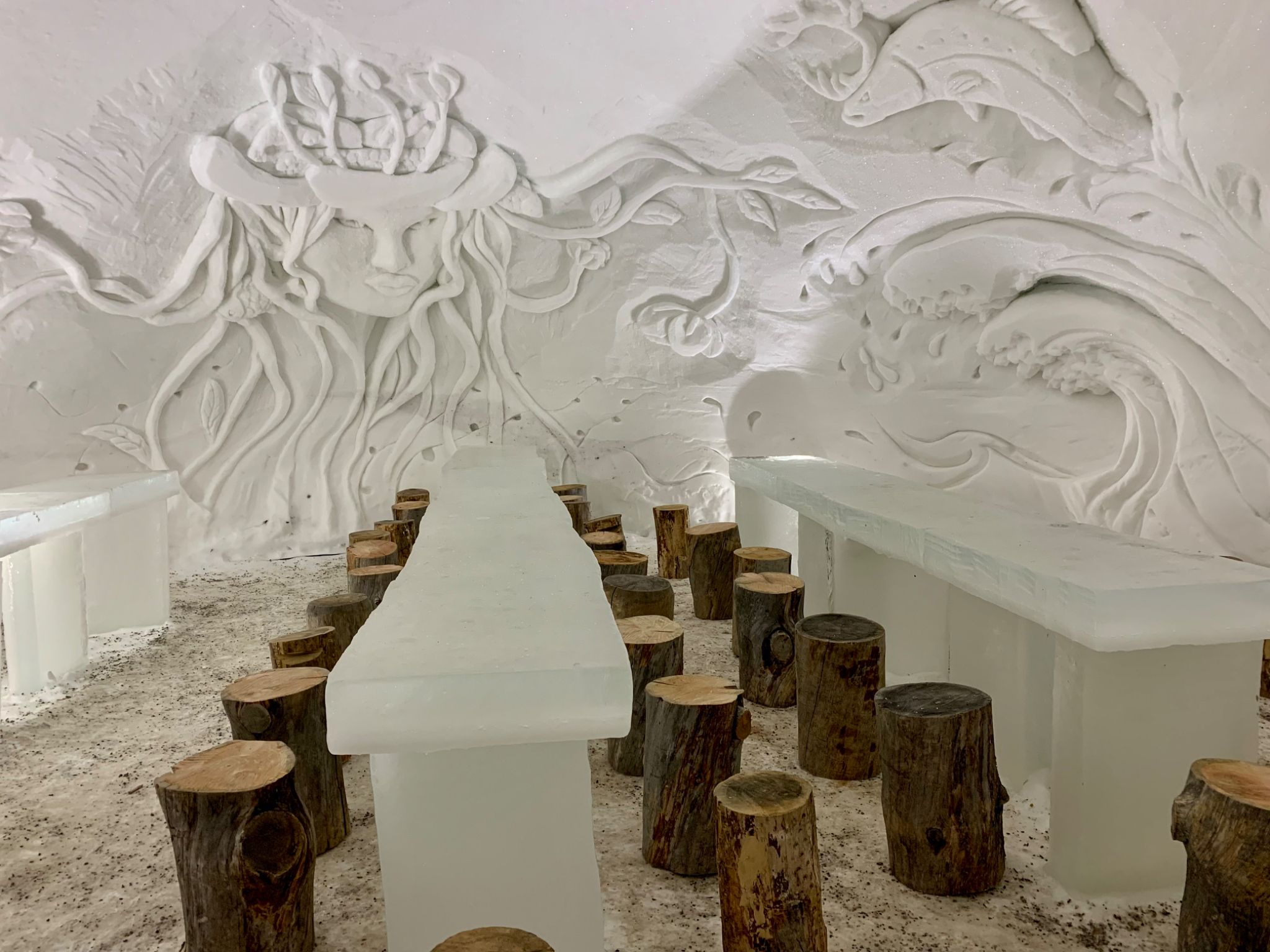 Ice bar and restuarant inside